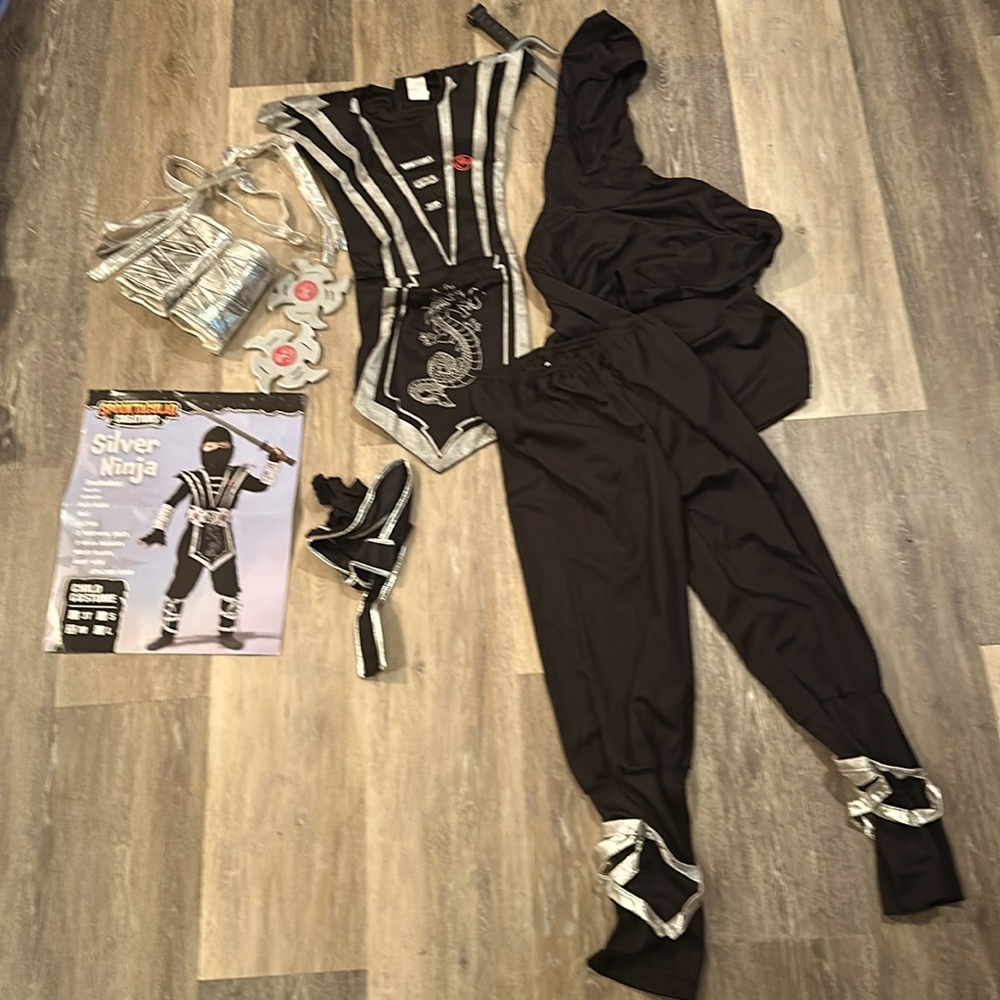 Halloween-Kids Silver Ninja Costume